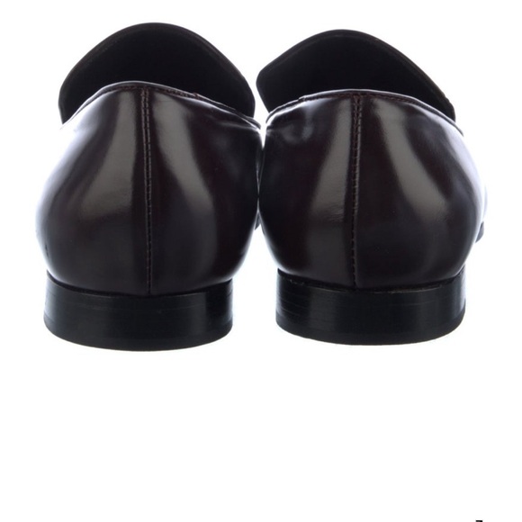 Toteme Burgundy/Brown Oval Leather Loafers EU 37 - Picture 3 of 7